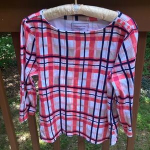 Chaps Kids Red and Blue Plaid Long Sleeve Tee